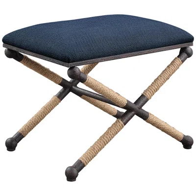 Uttermost Firth 23 1/2" Wide Navy Blue Cotton Bench