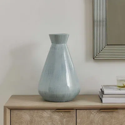 Uttermost Flare Spire Indoor-outdoor Ceramic Vase In Blue