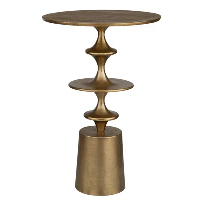 Uttermost Flight 16" Wide Antique Brass Metal Accent Table