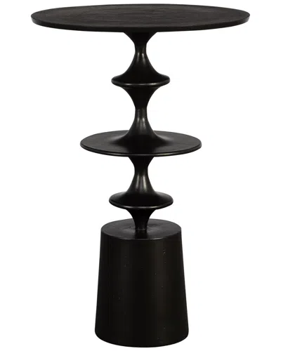 Uttermost Flight Textured Accent Table In Black