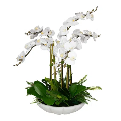 Uttermost Flourish Orchid 36" High Faux Flowers In Bowl