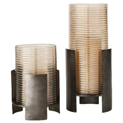 Uttermost Fluted Fire Set Of 2 Candleholders
