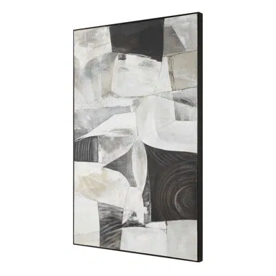 Uttermost Folding Time Framed Abstract Art In Black;brown;white;gray