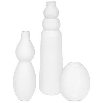 Uttermost Forma White Earthenware 3-piece Vase Set