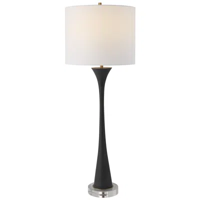 Uttermost Fountain 34" Modern Black Stone Buffet Table Lamp
