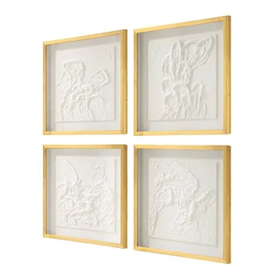 Uttermost Fourfold Framed Prints Set In Multicolor