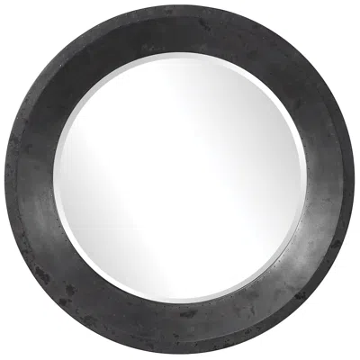 Uttermost Frazier Dark Gray 40" Round Oversized Wall Mirror