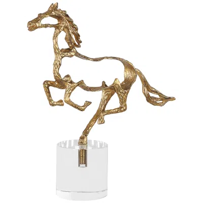 Uttermost Gallop 14 3/4" High Sculpture In Gold