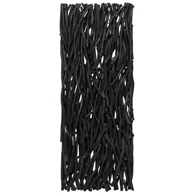 Uttermost Gathered Black Teak 49" High Wood Wall Decor