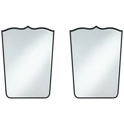 Uttermost Gaylia Satin Black 27" X 36 3/4" Curve Top Mirrors Set Of 2