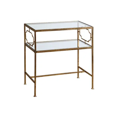 Uttermost Genell 23 3/4" Wide Gold Leafed And Glass Side Table