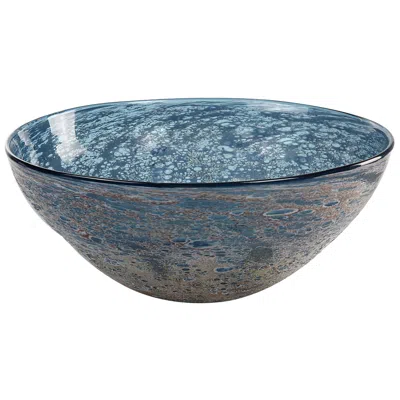 Uttermost Genovesa Aqua Blue Art Glass Decorative Bowl