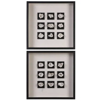 Uttermost Geode Shadow Box 21 3/4" Square Framed Wall Art In Black