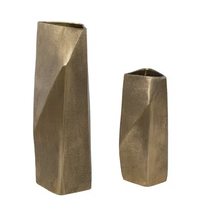 Uttermost Geoform Indoor-outdoor Vases In Brown