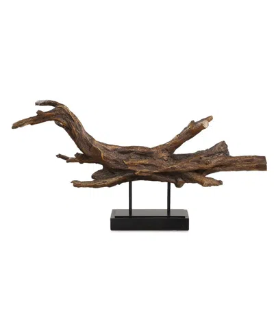 Uttermost Gilded Branch 4" Sculpture In Brown