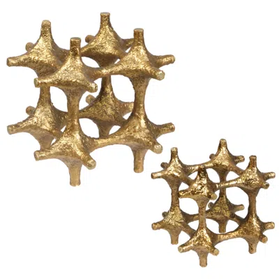 Uttermost Gilded Connection Brass Sculptures Set Of 2