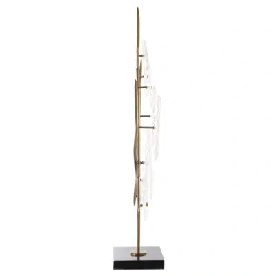 Uttermost Glass Garden Table Sculpture In White;gold