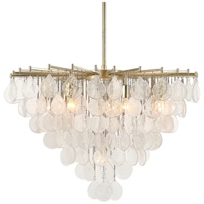 Uttermost Goccia 38" Wide Silver Leaf 8-light Pendant