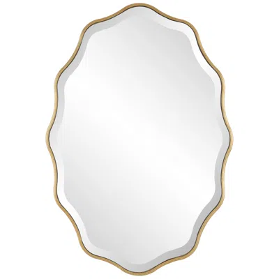 Uttermost Gold Leaf 22" X 32" Wall Mirror In Gray
