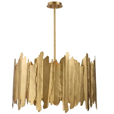 Uttermost Golden Gate 28" Wide Gold Leaf Drum Pendant Light
