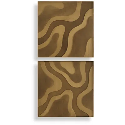 Uttermost Golden Terrain Wood 19 7/8" Square 2-piece Wall Decor In Brown