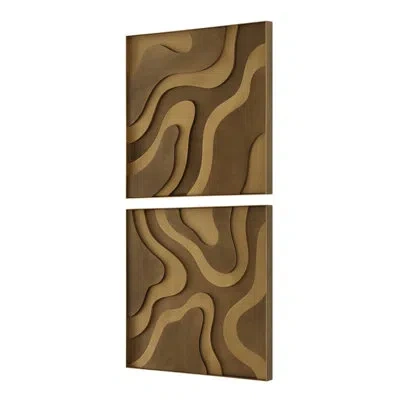 Uttermost Golden Terrain Wooden Wall Decor In Brown;gold
