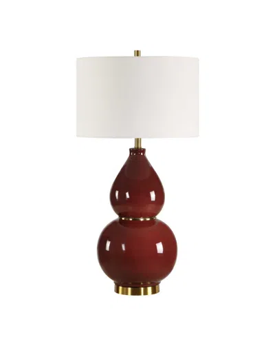 Uttermost Gourd 30.5" Ceramic Table Lamp In Red
