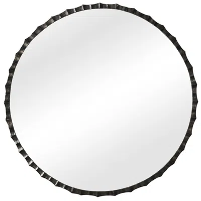 Uttermost Grander Pitted Textured Cast Aluminum 39" Round Mirror