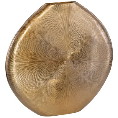 Uttermost Gretchen 23" High Ribbed Gold Modern Vase
