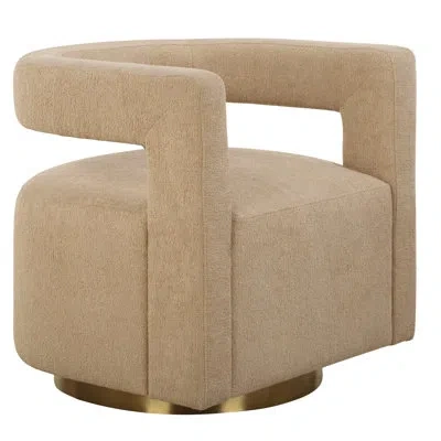 Uttermost Grounded Modern Swivel Chair In Tan