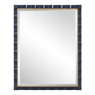 Uttermost Gulf Navy Lacquer 31" X 39" Rectangular Wall Mirror