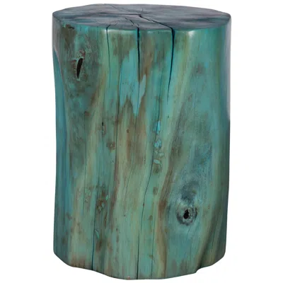 Uttermost Habitat Blue-green Tamarind Wood Accent Stool