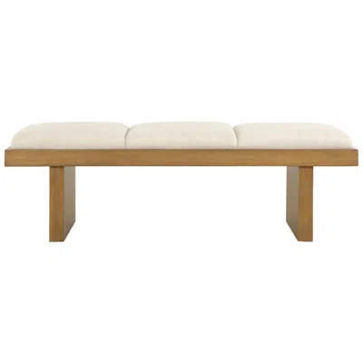 Uttermost Haden 60" Wide Textured Off-white Fabric Bench