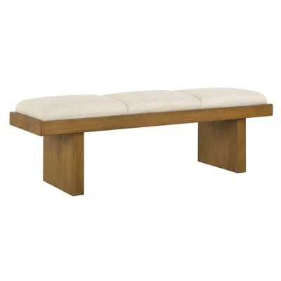Uttermost Haden White Upholstery Bench In Brown,white