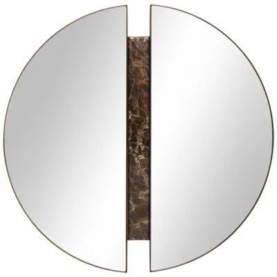 Uttermost Hanover Emperador Marble 24" Round Wall Mirror