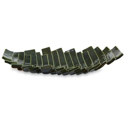 Uttermost Harbor Ridge Green Ceramic Bowl