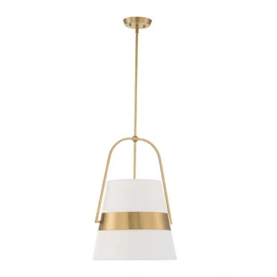 Uttermost Harness 1 Light Shade Pendant In Brass