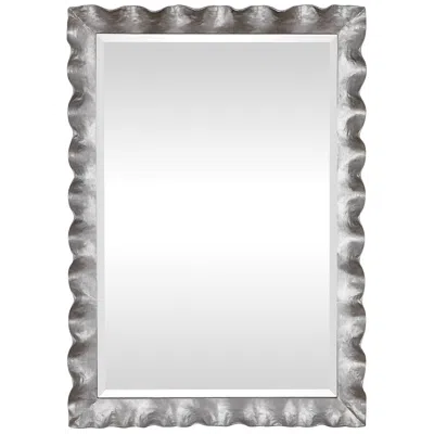 Uttermost Haya Silver Leaf 28 1/4" X 40" Wall Mirror In Gray