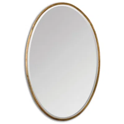 Uttermost Herleva 17 3/4" X 28" Antique Gold Oval Wall Mirror