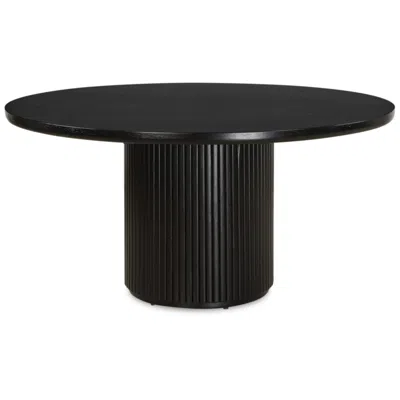 Uttermost Hersch 60" Wide Rich Black Oak Wood Dining Table