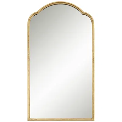 Uttermost Heston Metallic Gold Leaf 24" X 43 1/4" Arch Top Wall Mirror