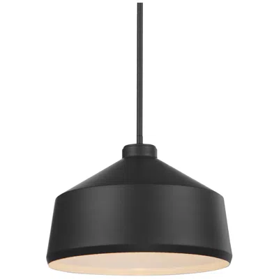 Uttermost Holgate 14" Wide Deep Matte Black Dome Metal Pendant Light
