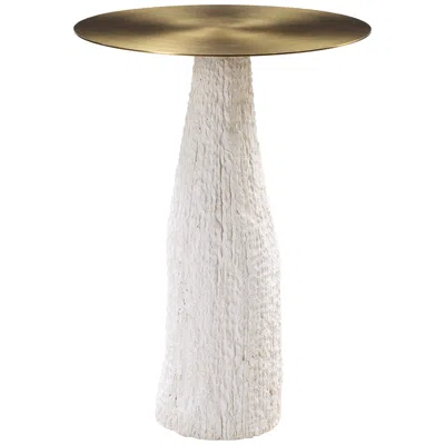 Uttermost Hollen 22 1/2" White Sandstone Accent Table
