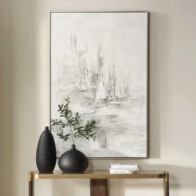 Uttermost Hours In Silence Abstract Art In Black;brown;white;gray
