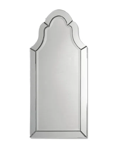 Uttermost Hovan Frameless Arched Mirror In Silver