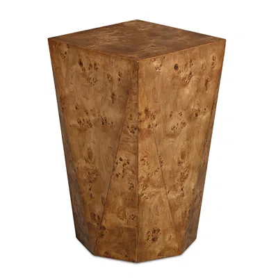 Uttermost Hughes 14"w Caramel Poplar Burl Wood Geometric Accent Table