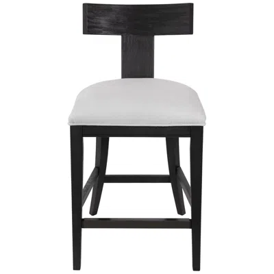Uttermost Idris 26 1/4" Charcoal Black Wood Counter Stool
