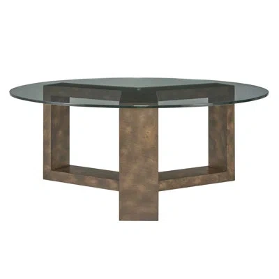 Uttermost Ignis Round Glass Coffee Table In Clear