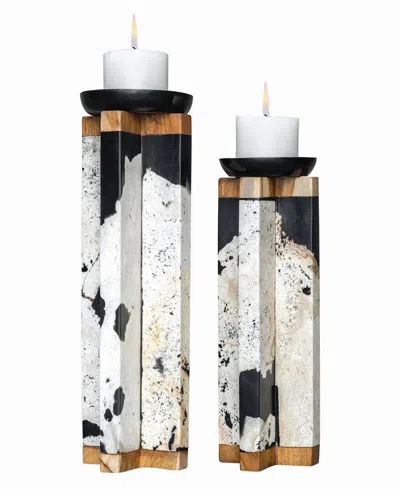 Uttermost Illini Candleholders, Set Of 2 In White