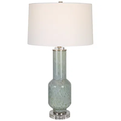 Uttermost Imperia 30" Aqua Gray Bubble Glass Table Lamp